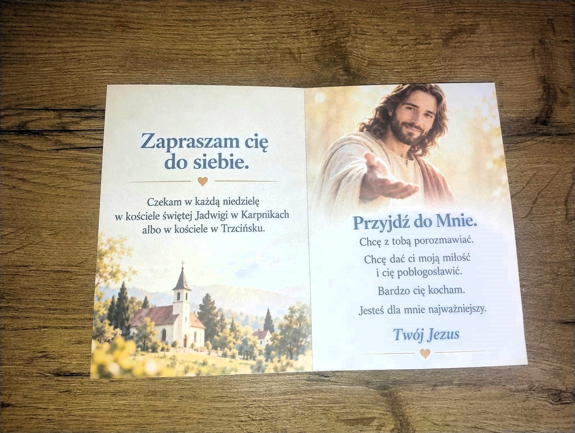 Otwarty środek zaproszenia od Jezusa