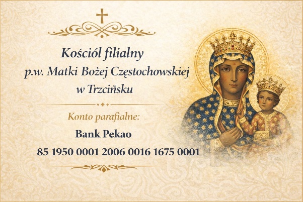 Konto kościoła filialnego Matki Bożej Częstochowskiej w Trzcińsku